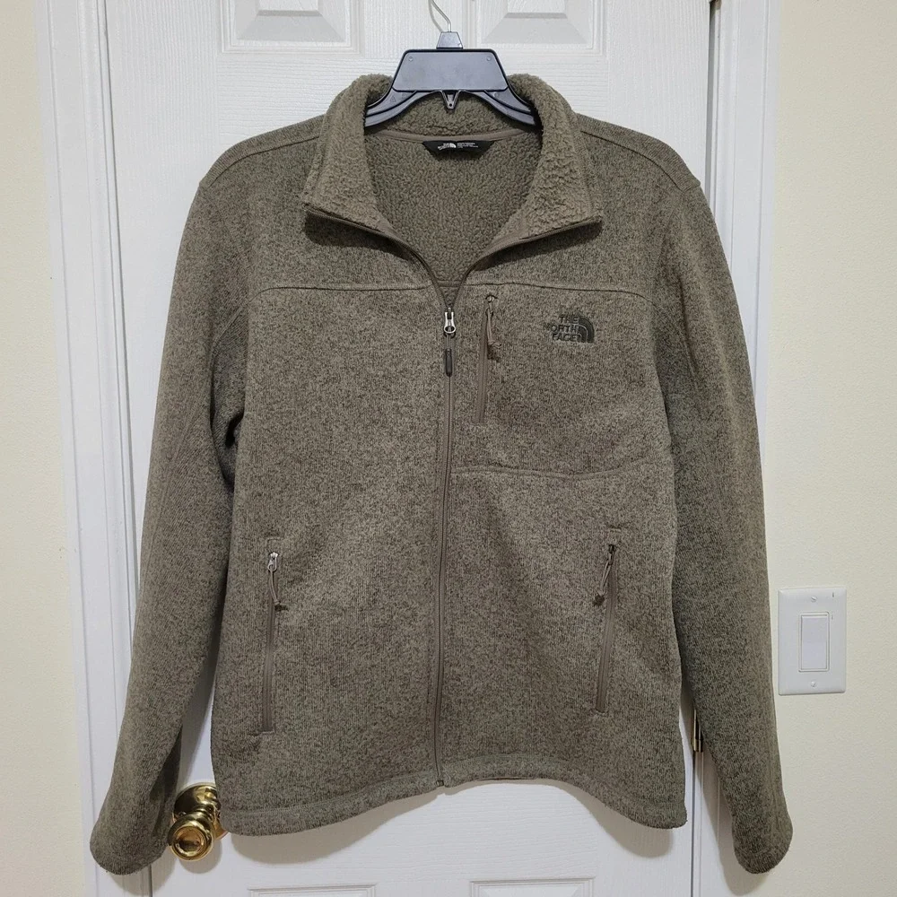 The North Face Mens Gordon Lyons Full Zip Fleece Jacket Heathered Green Large